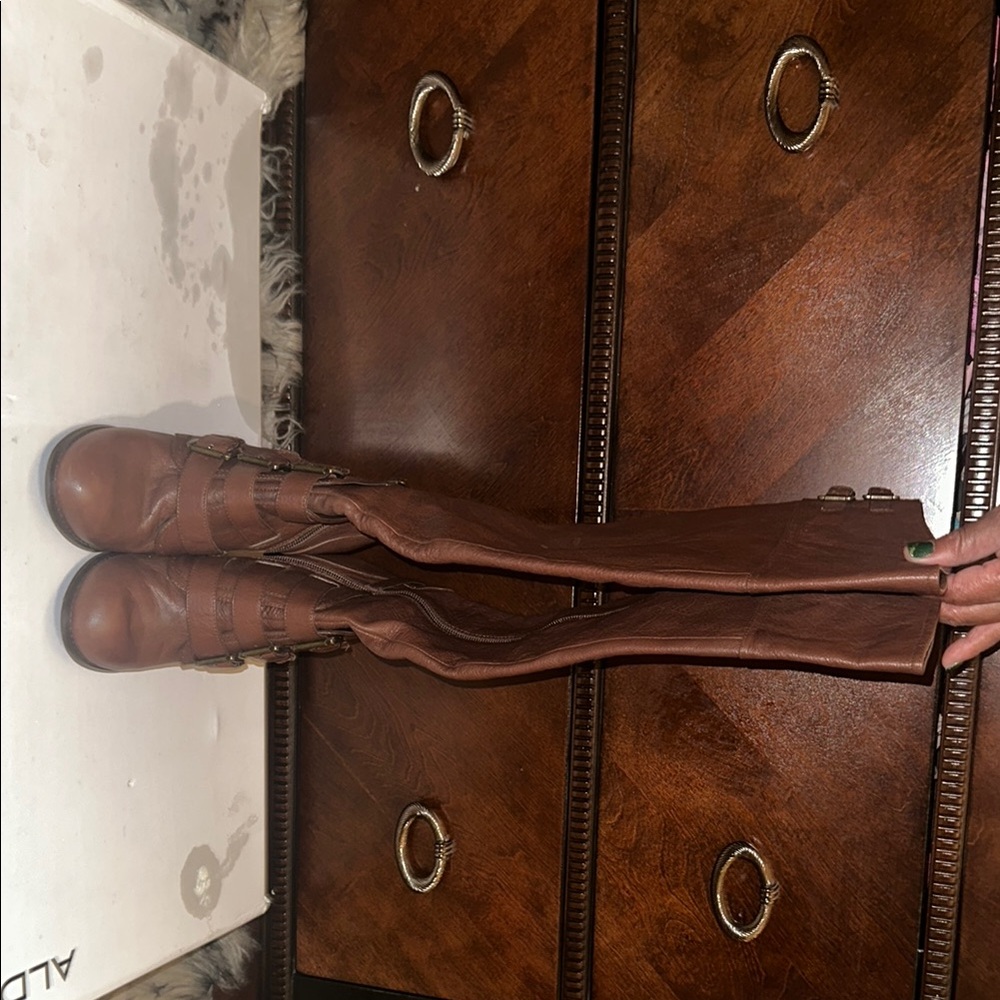 Aldo Brown Heeled Boots